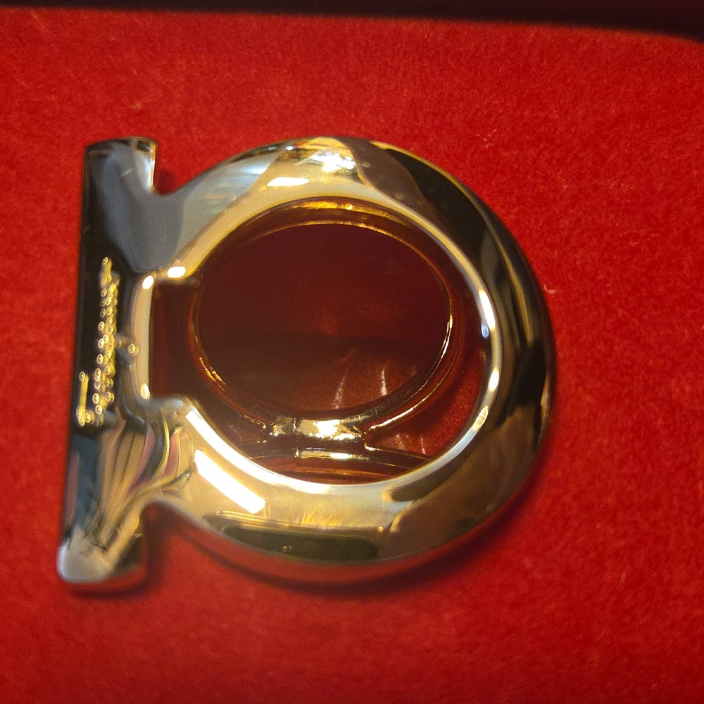 Salvatore Ferragamo Scarf Ring With Box And Dust Bag Gold Buckle with Pouch - Picture 9 of 16